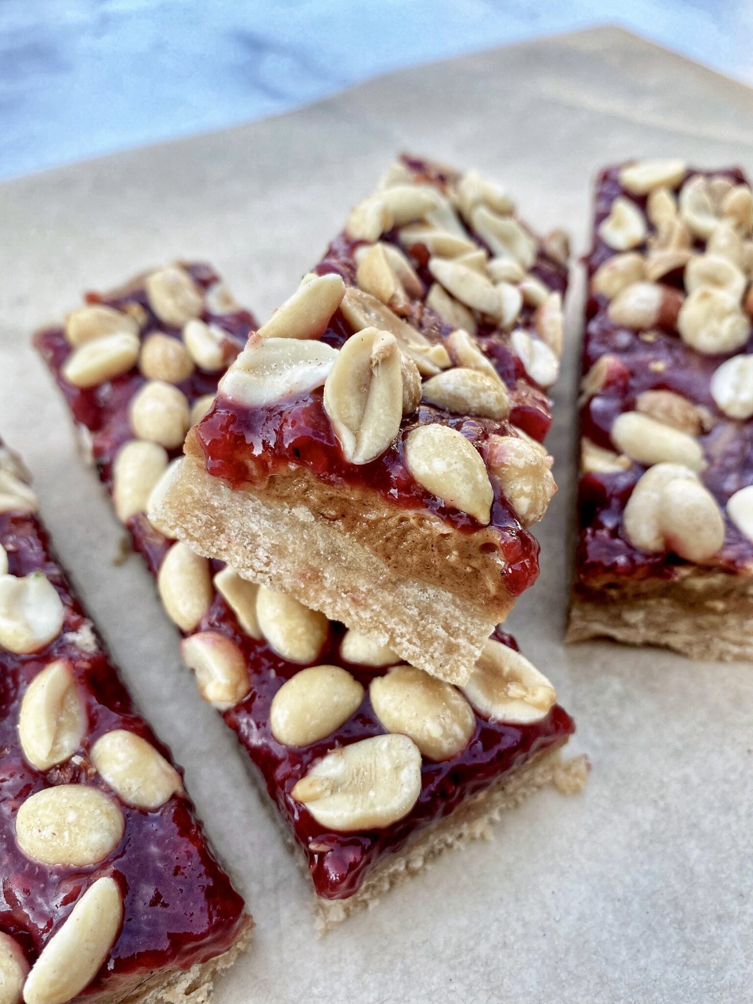 vegan peanut butter and jelly Bars - danishealthyeats.com