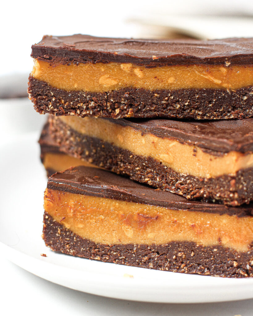 a stack of peanut butter bars.