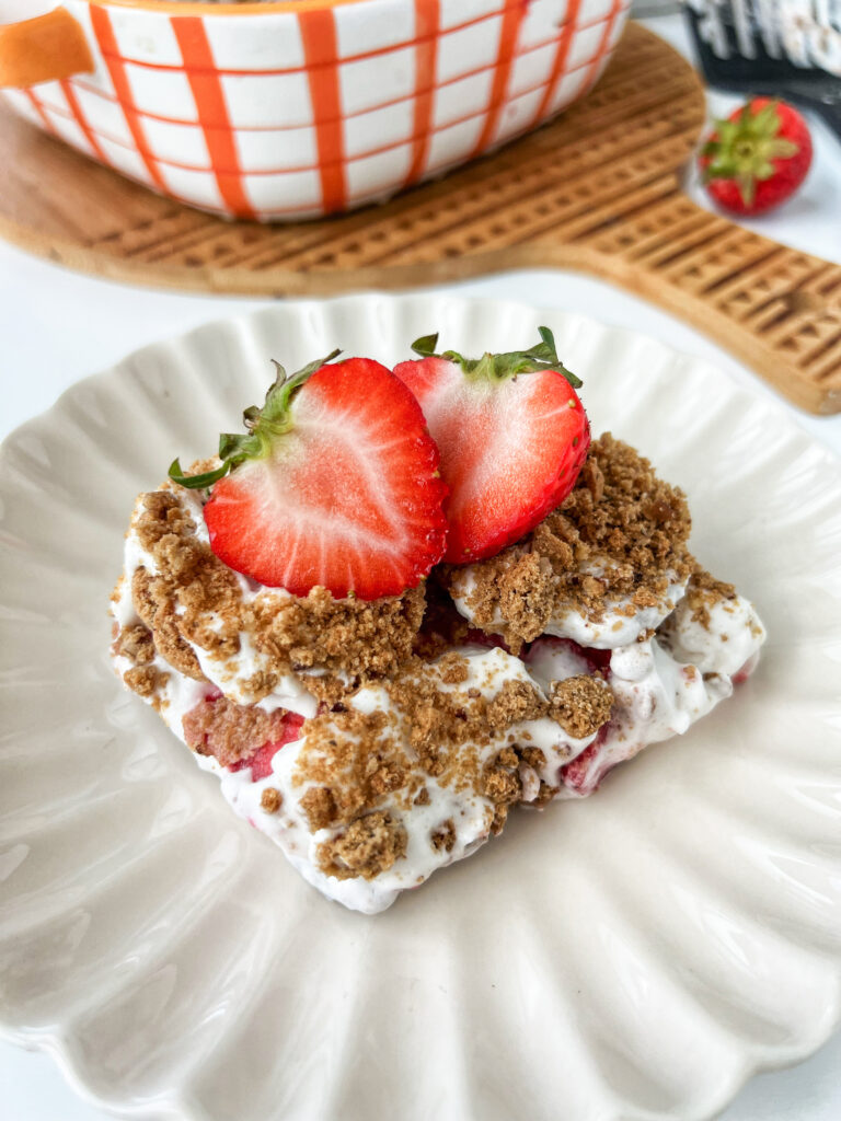 healthy vegan paleo strawberry icebox cake.