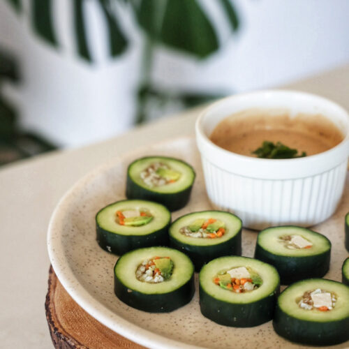healthy sushi cucumber rolls