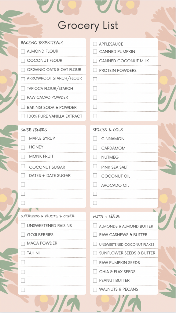 Pantry Essentials Grocery list