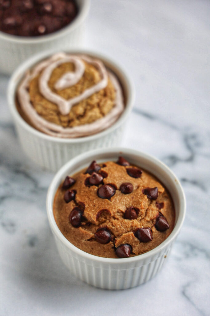 Chocolate chip cookie blended baked oats.