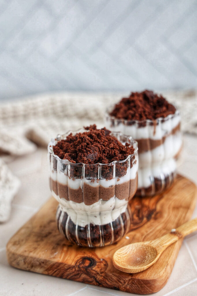 Healthier brownie trifle