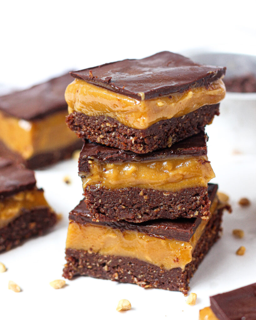 A stack of peanut butter bars.
