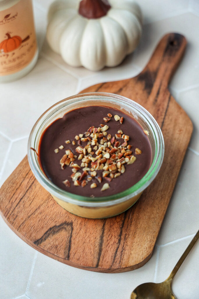 12 vegan high protein snack ideas: viral Pumpkin magic shell yogurt cup