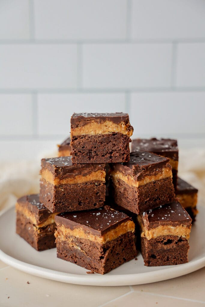 A stack of coconut brownies.