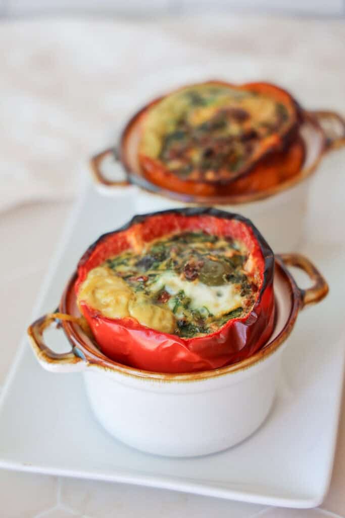 High protein breakfast stuffed peppers.