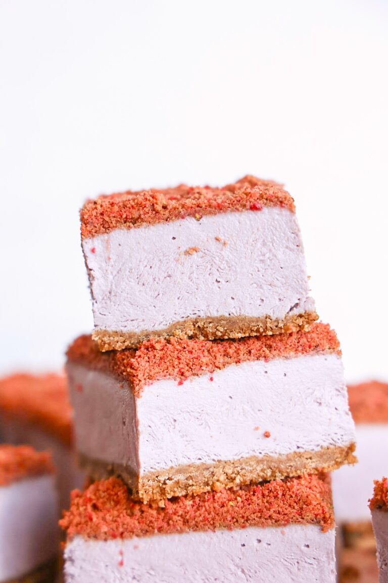 Homemade Strawberry shortcake ice cream bars (Dairy-free)