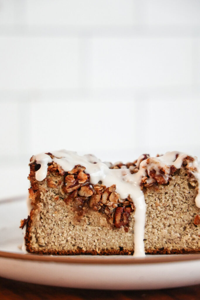 A slice of protein banana bread.