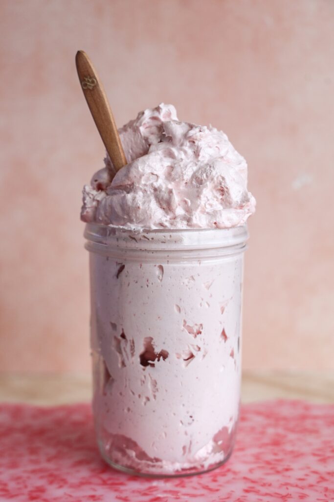 Healthy strawberry marshmallow fluff.