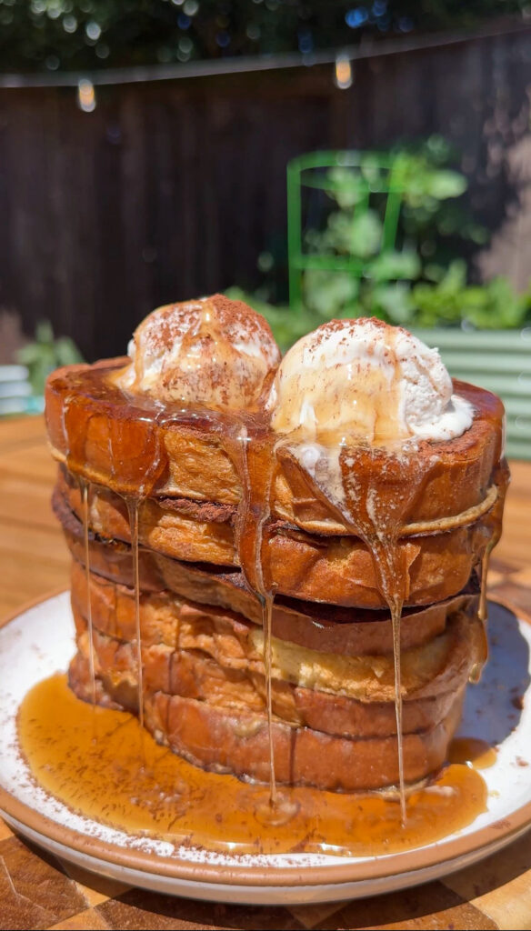 high protein french toast with maple syrup