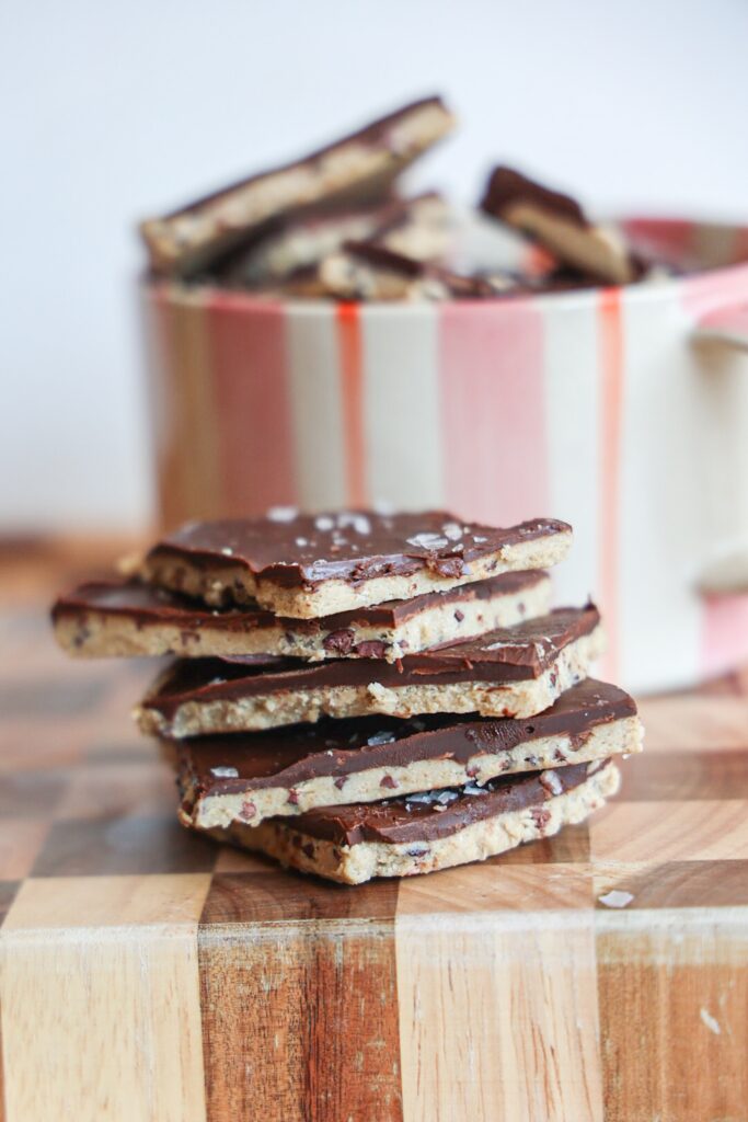 healthy high protein cookie dough bark