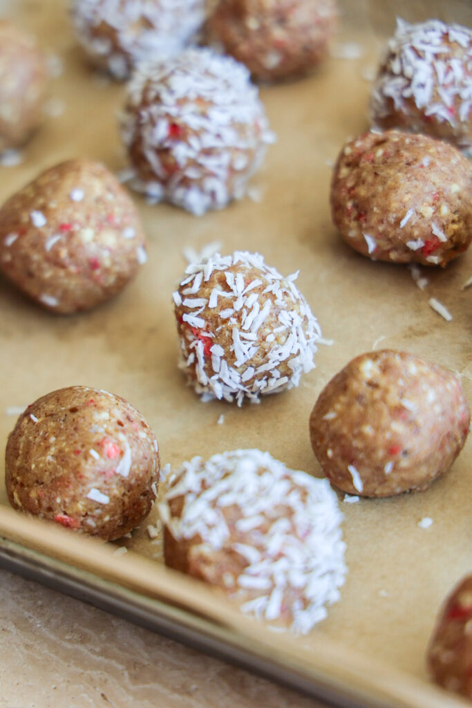 strawberry protein balls