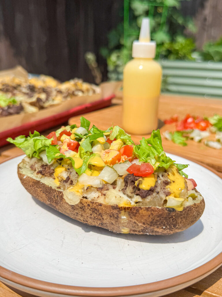 cheeseburger twice baked potatoes.