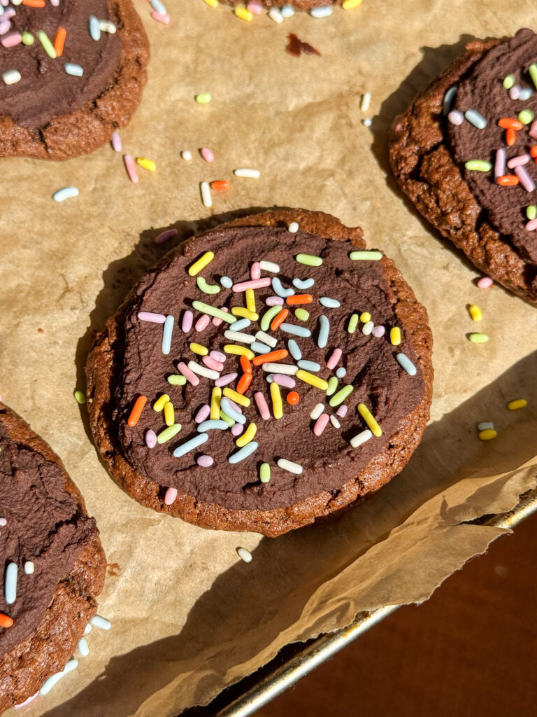 gluten-free healthy cosmic brownie cookies.